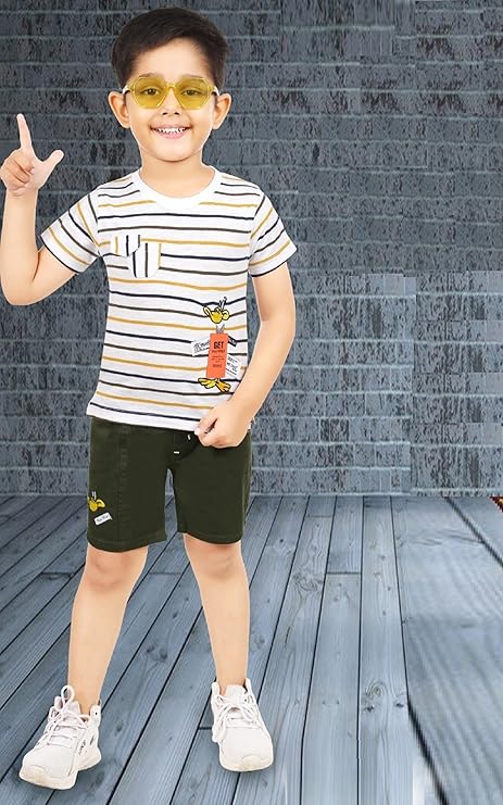 CHOO CHOO Boys Cotton Printed T-shirt and shorts