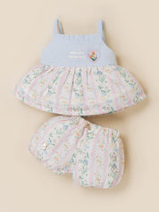 Baby Girls Peplum Top with Bloomer Shorts