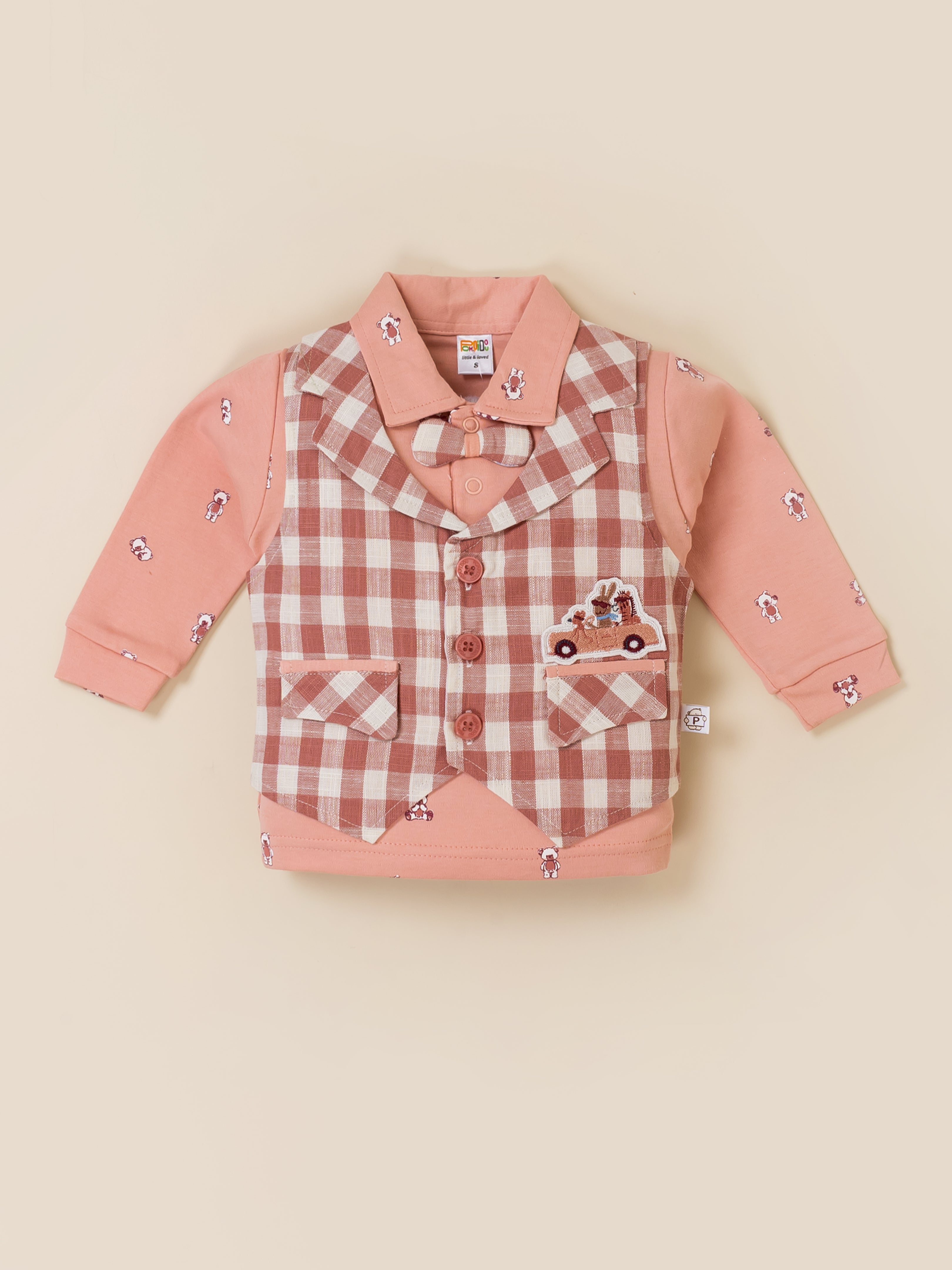 Baby Boys 3-Piece Checked Party Suit