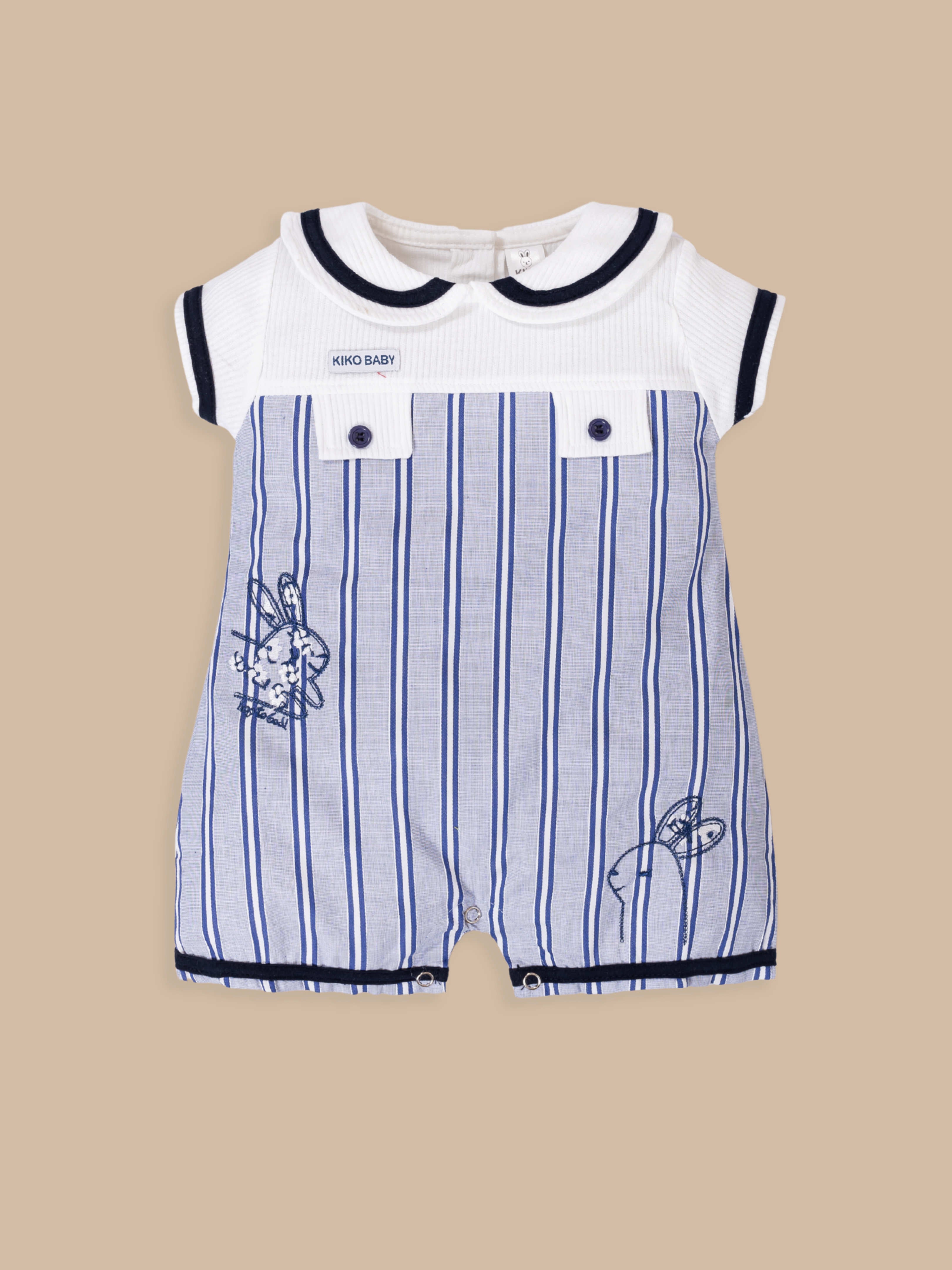 Baby & Toddler Nautical Striped Romper with Peter Pan Collar