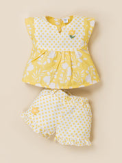 Baby Girl Cotton Top & Shorts Clothing Set