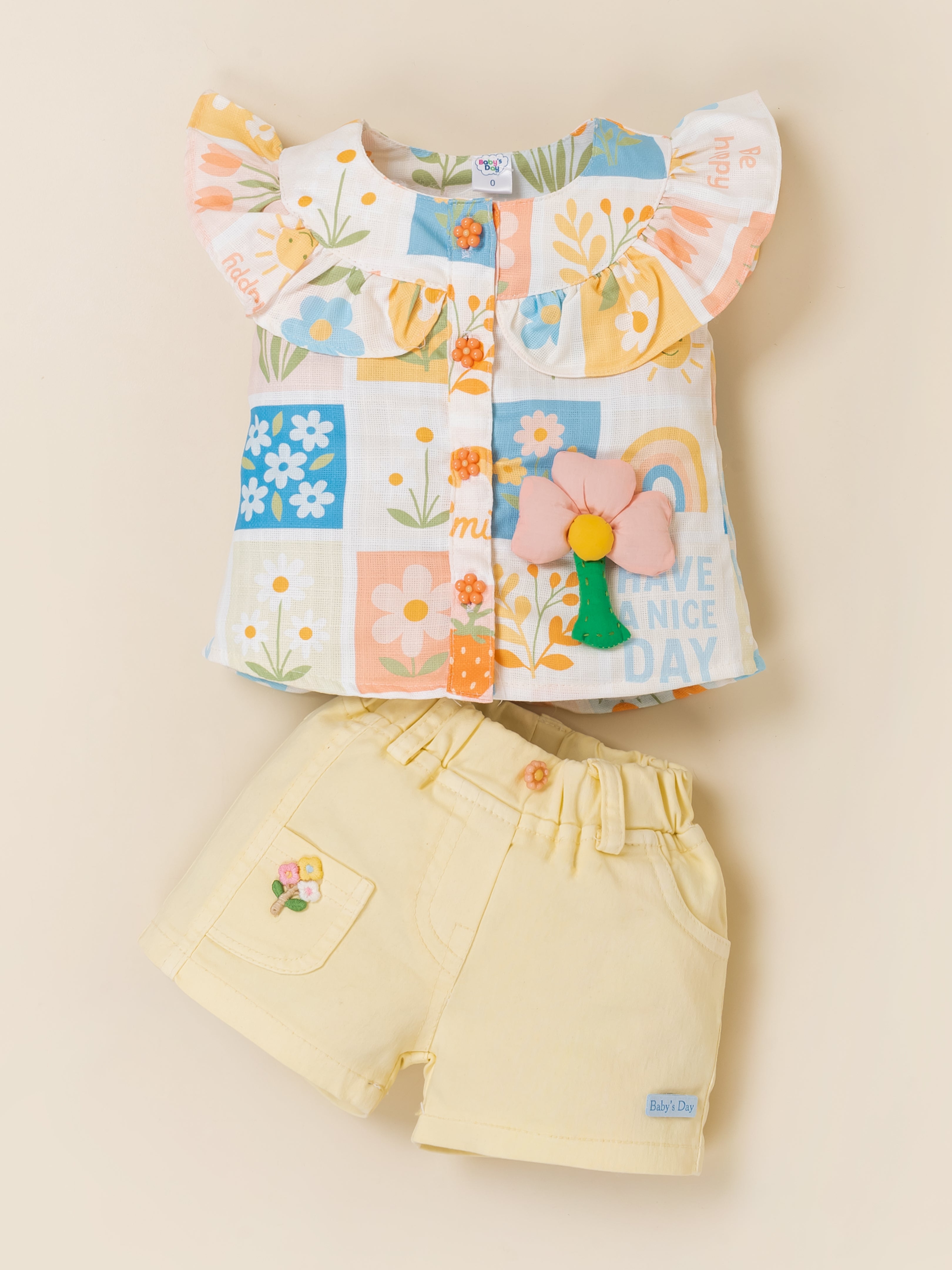 Baby Girls Top & Shorts Clothing Set