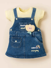 Girls Casual Denim Dungaree Set
