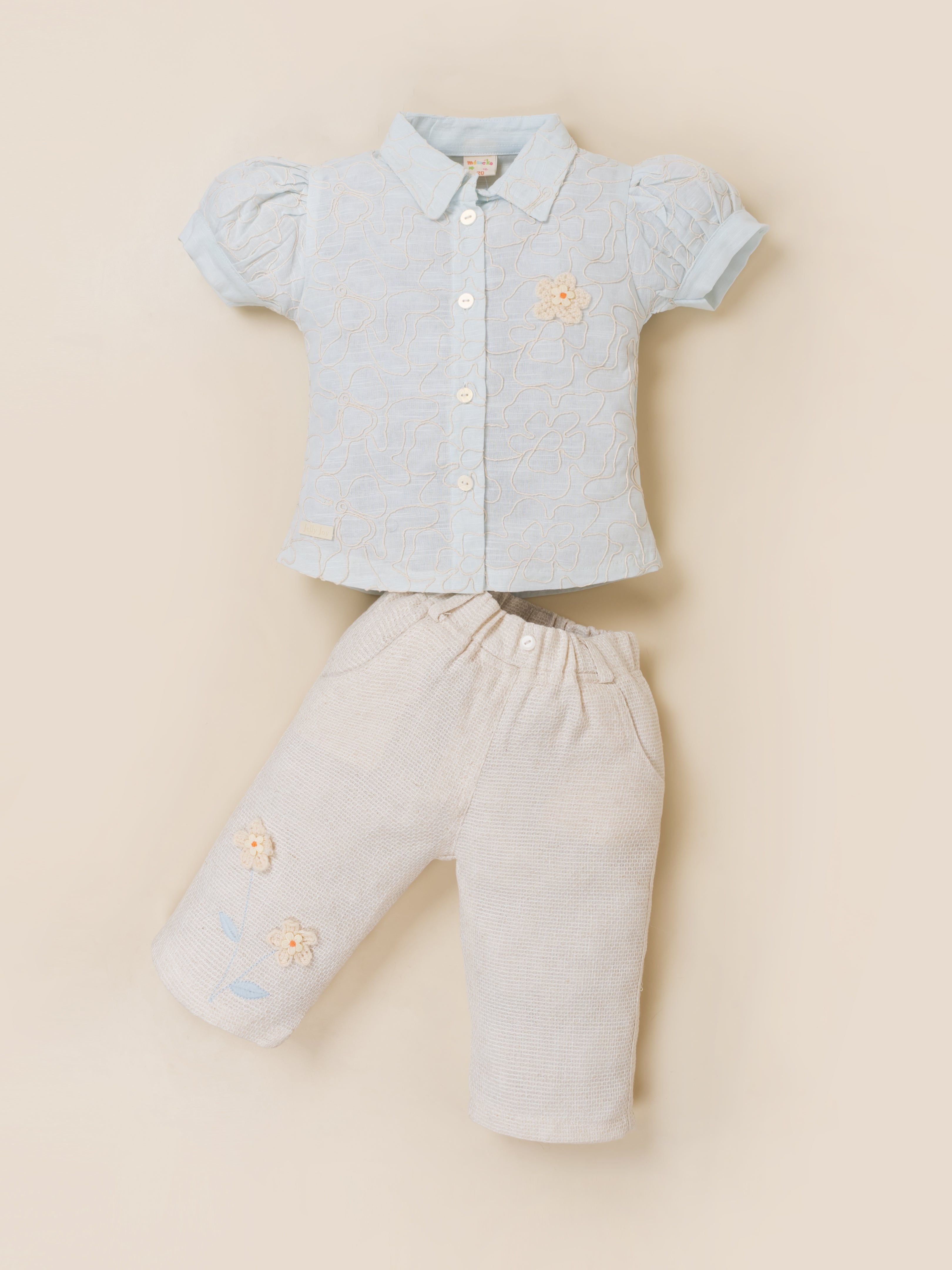 Girls Shirt Top & Capri Pants Set