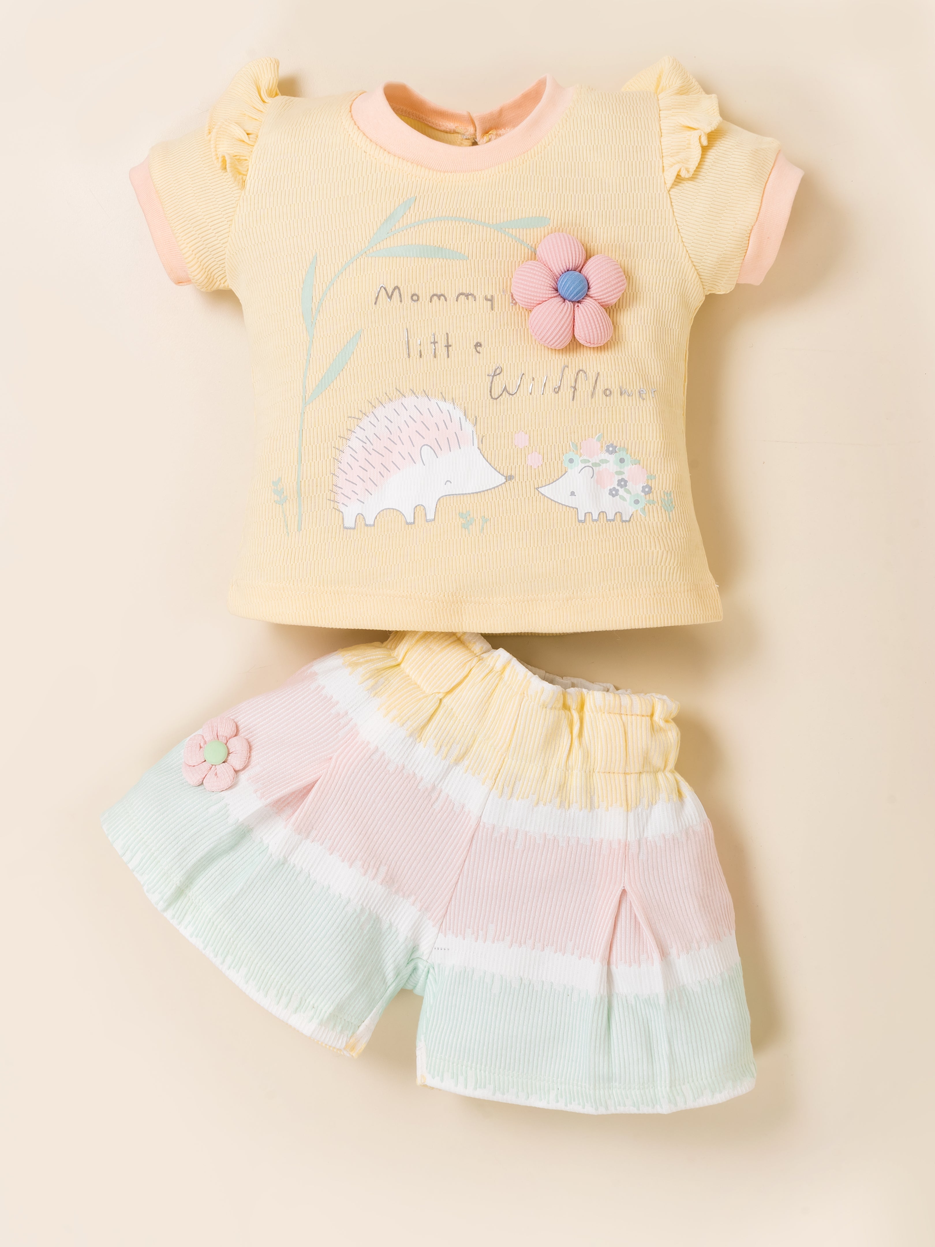 Infant Girls Cotton T-Shirt & Shorts Set