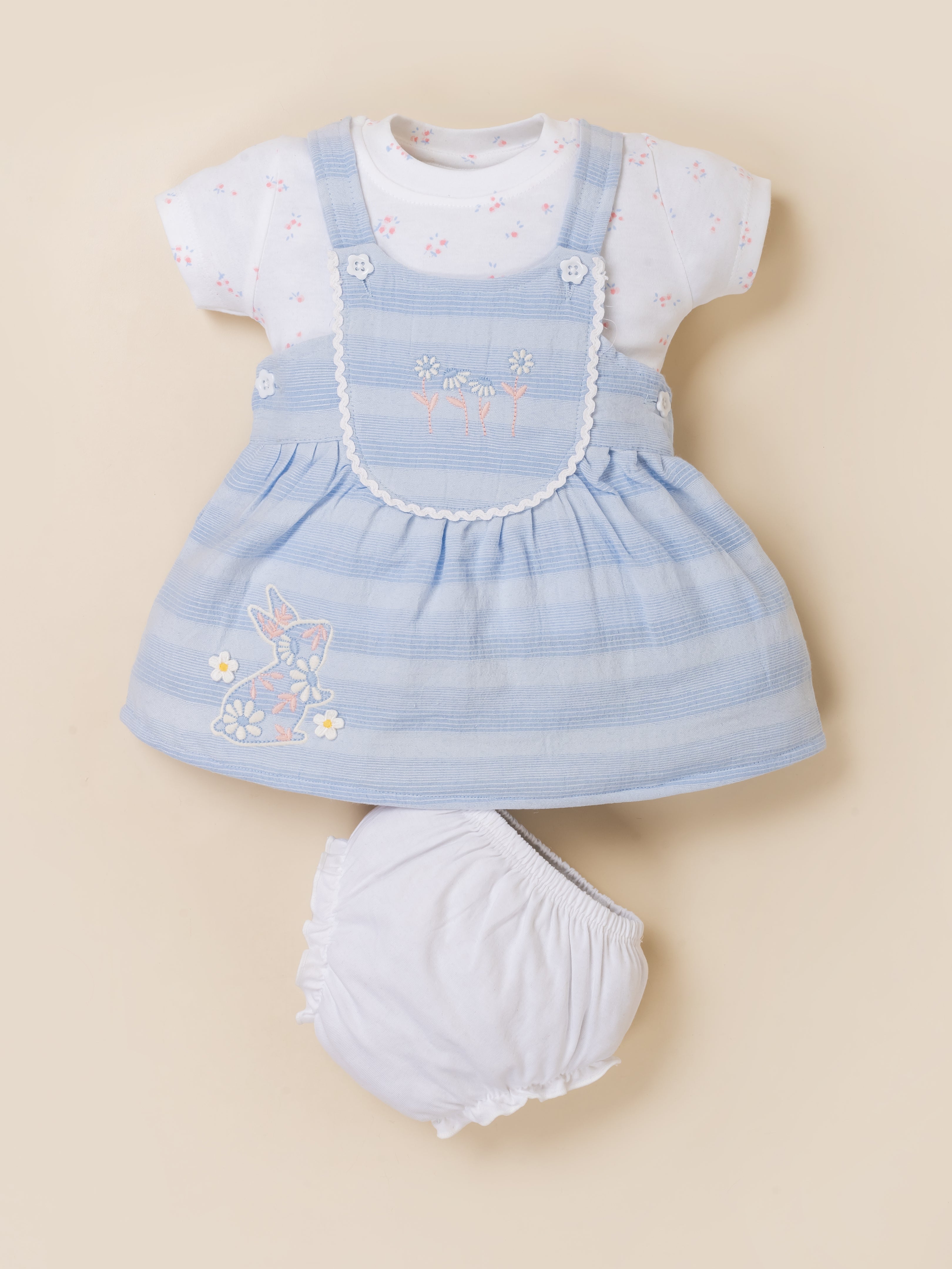 Baby Girls Dungaree Dress Set