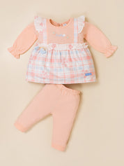 Baby Girls Plaid Frock Top with Leggings Set