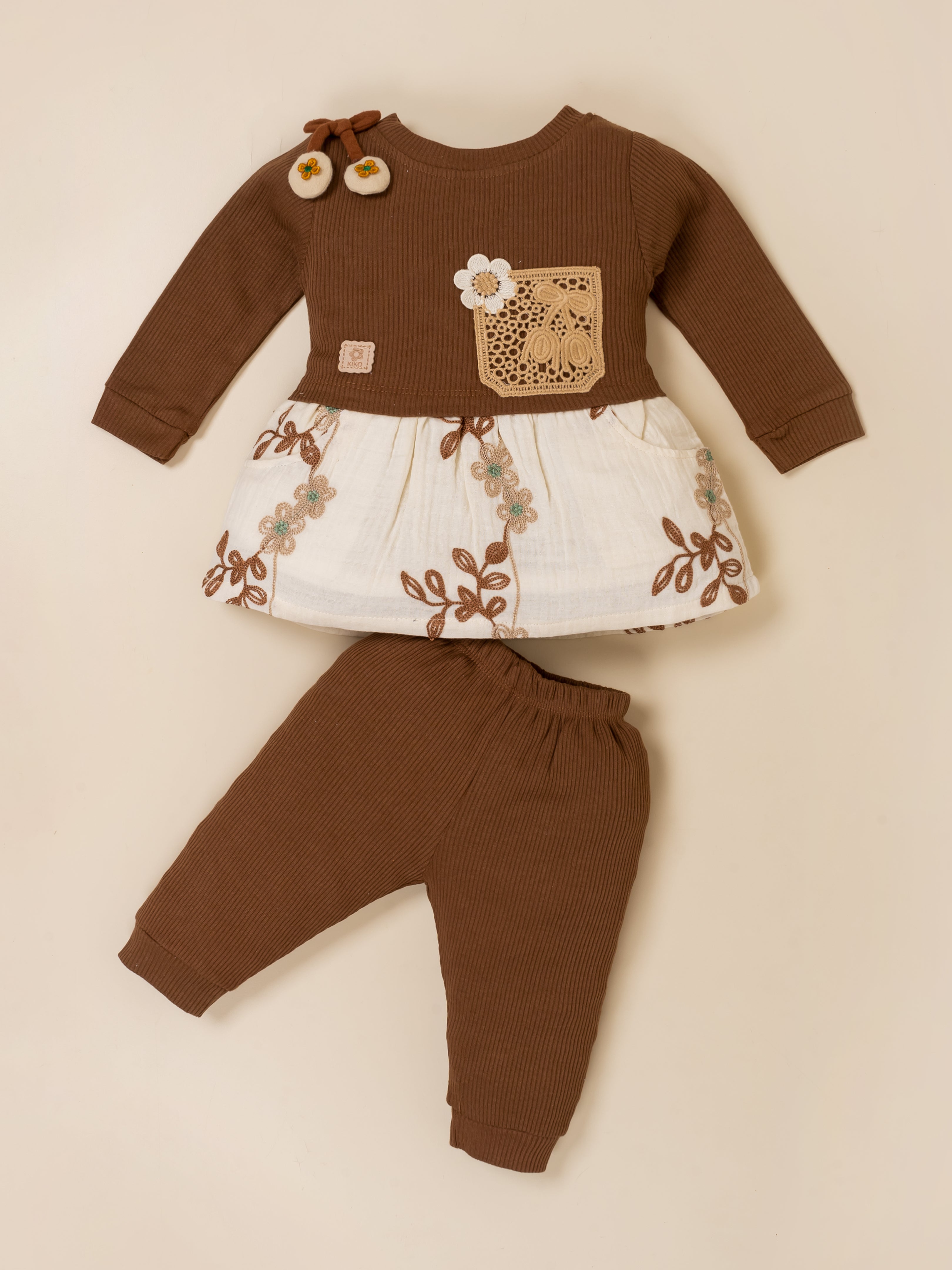 Baby Girls Floral Applique Tunic Top & Leggings Set