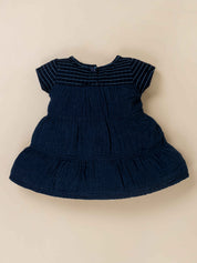 Girls' Indigo Knitted Frock with Matching Panty