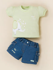 Baby Girls Top with Denim Shorts