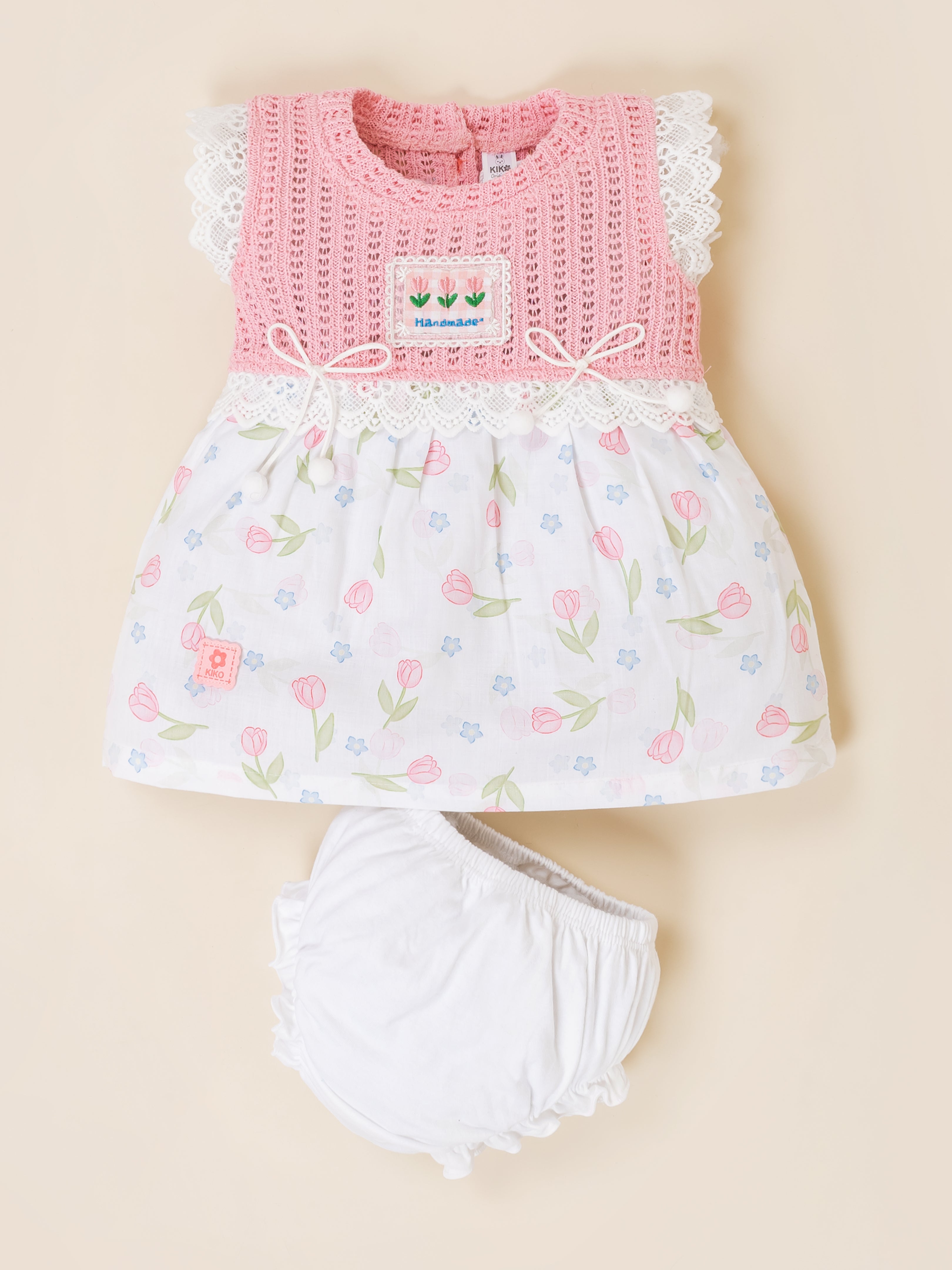 Baby Girls Sleeveless Floral Frock  with Panty Set
