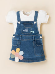 Girls Denim Dungaree Dress