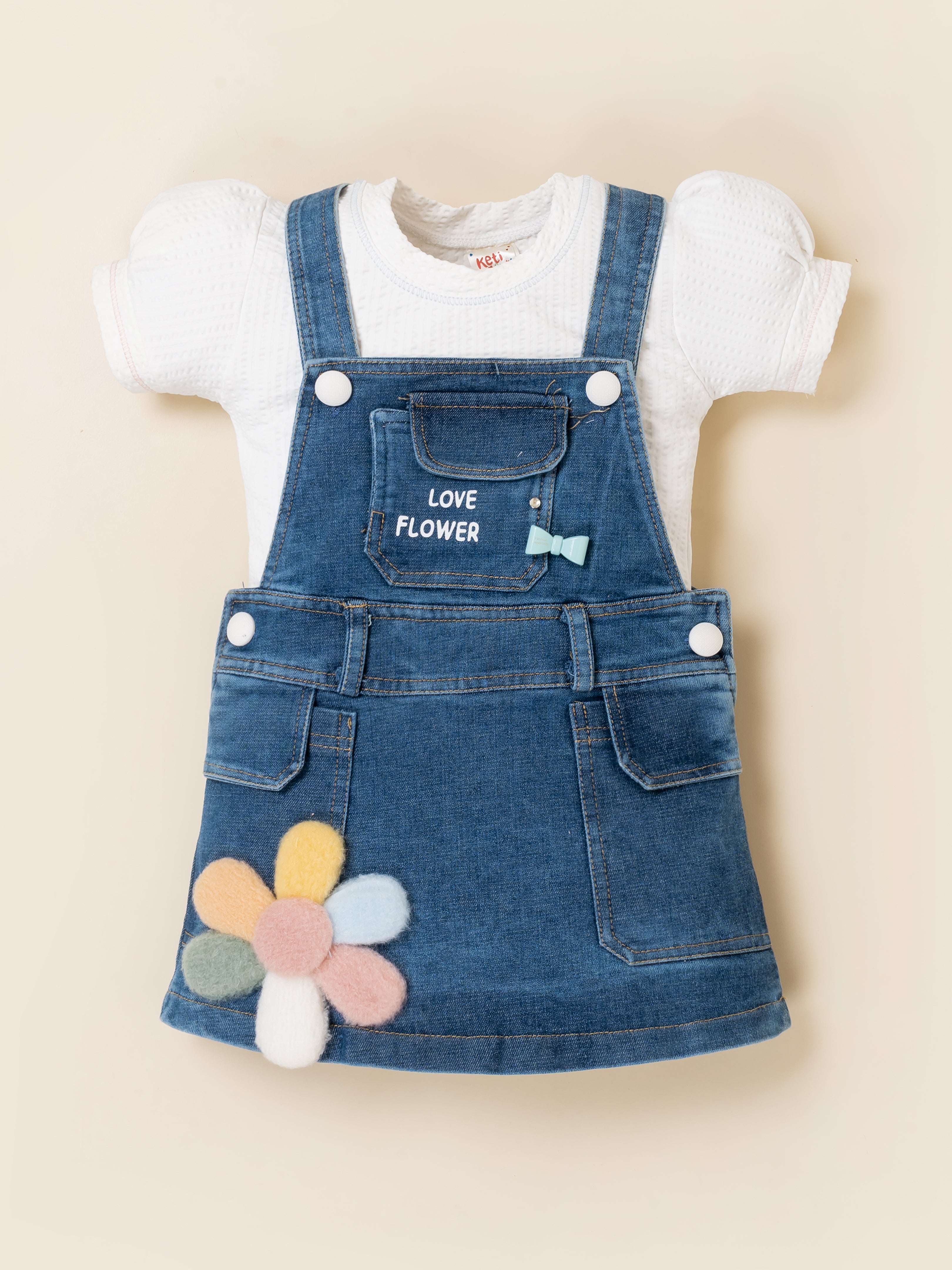 Girls Denim Dungaree Dress