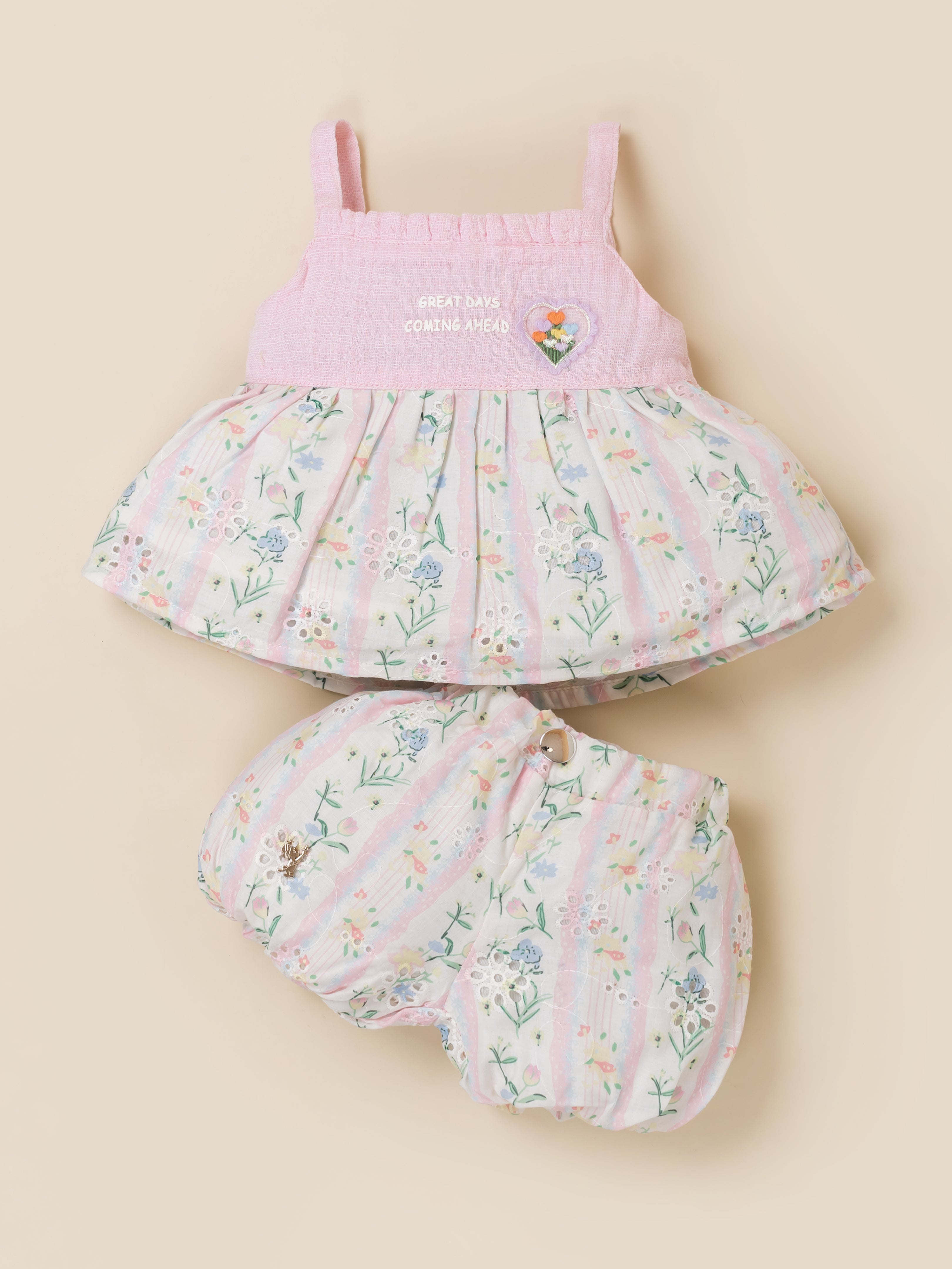 Baby Girls Peplum Top with Bloomer Shorts