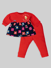 Baby Girls Casual Floral Printed Full Top & Pant