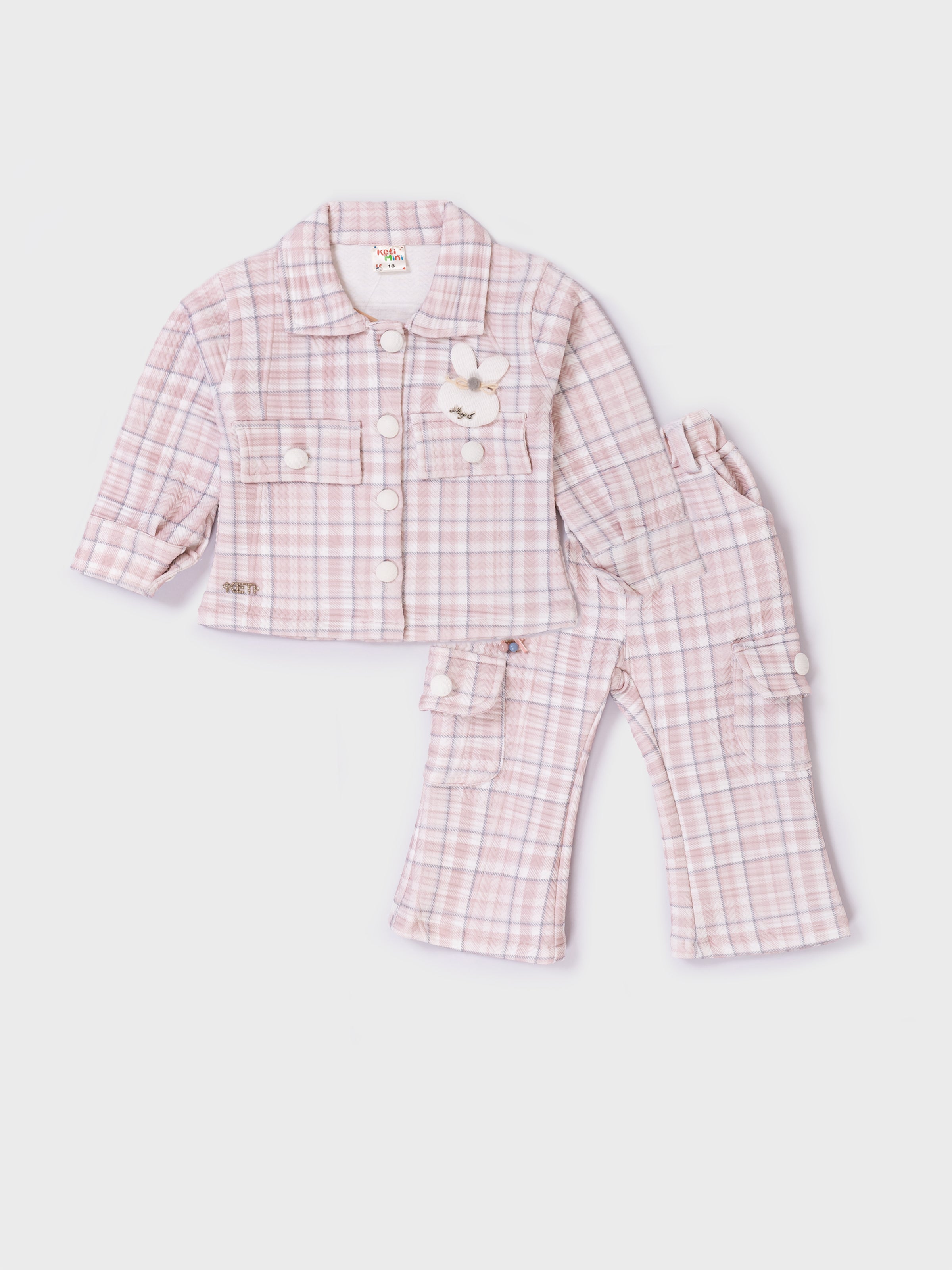 Checked Jacket & Cargo Pants Co-ord Set