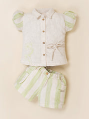Girls Floral Embroidered Summer Co-ord Set