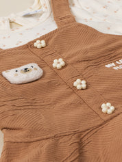 Dungaree with Printed Top & Pants Set