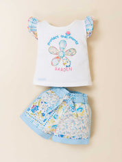 Toddler Printed Top & Shorts Casual Outfit