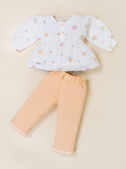 Girls Full Sleeve Top with Wide Leg Pants