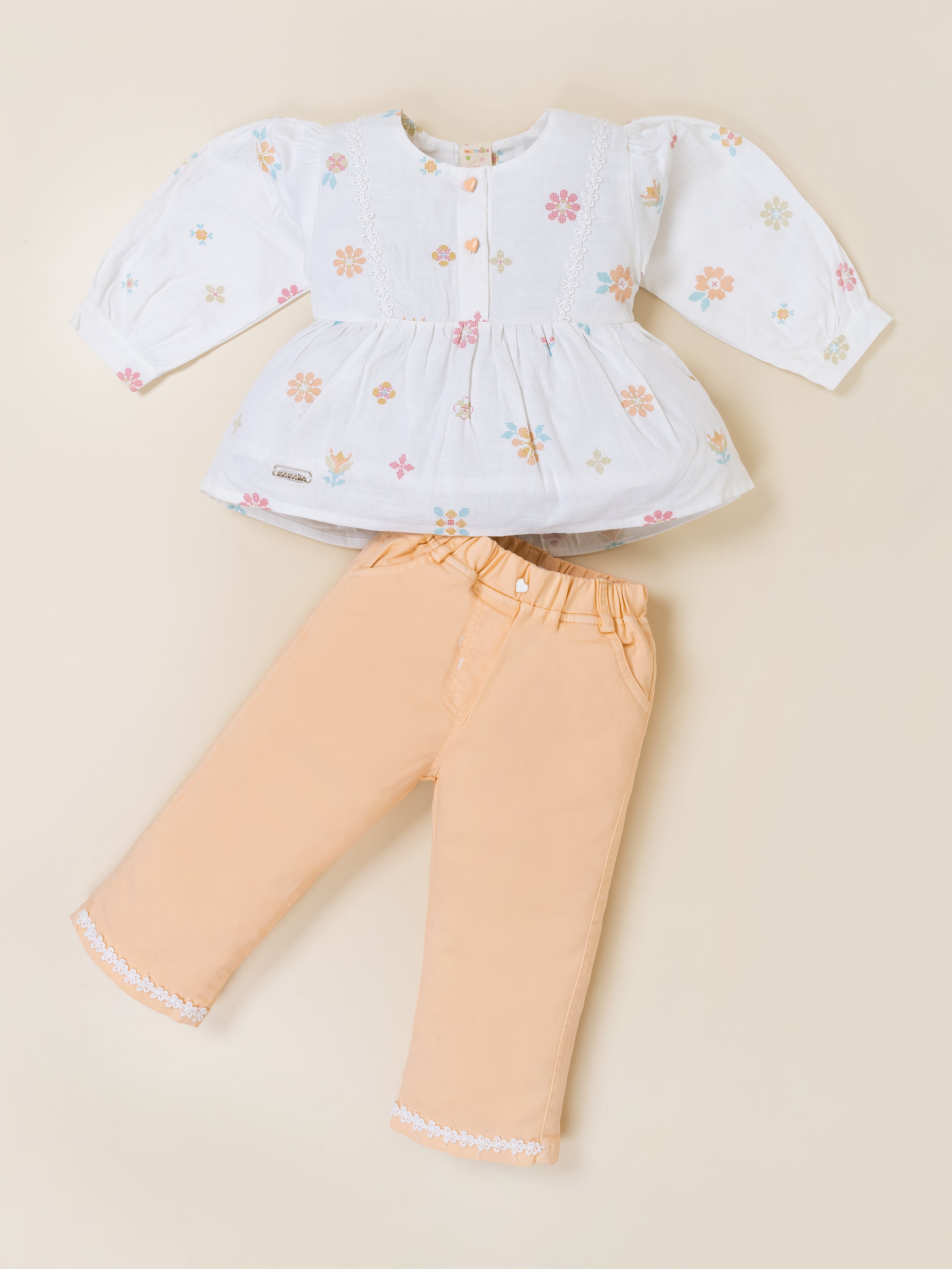 Girls Full Sleeve Top with Wide Leg Pants