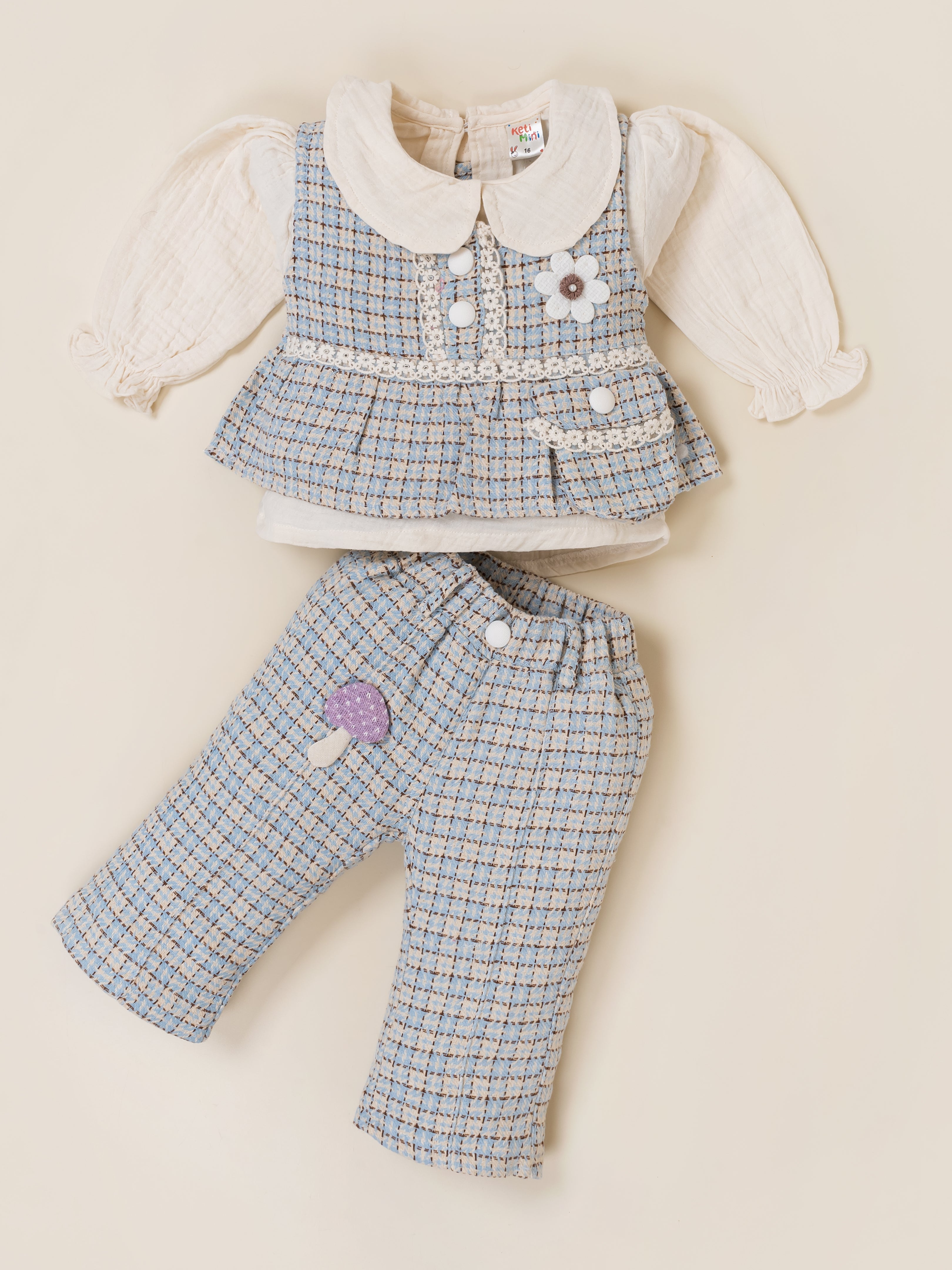 Girls Top and Pant Set with Inner Top
