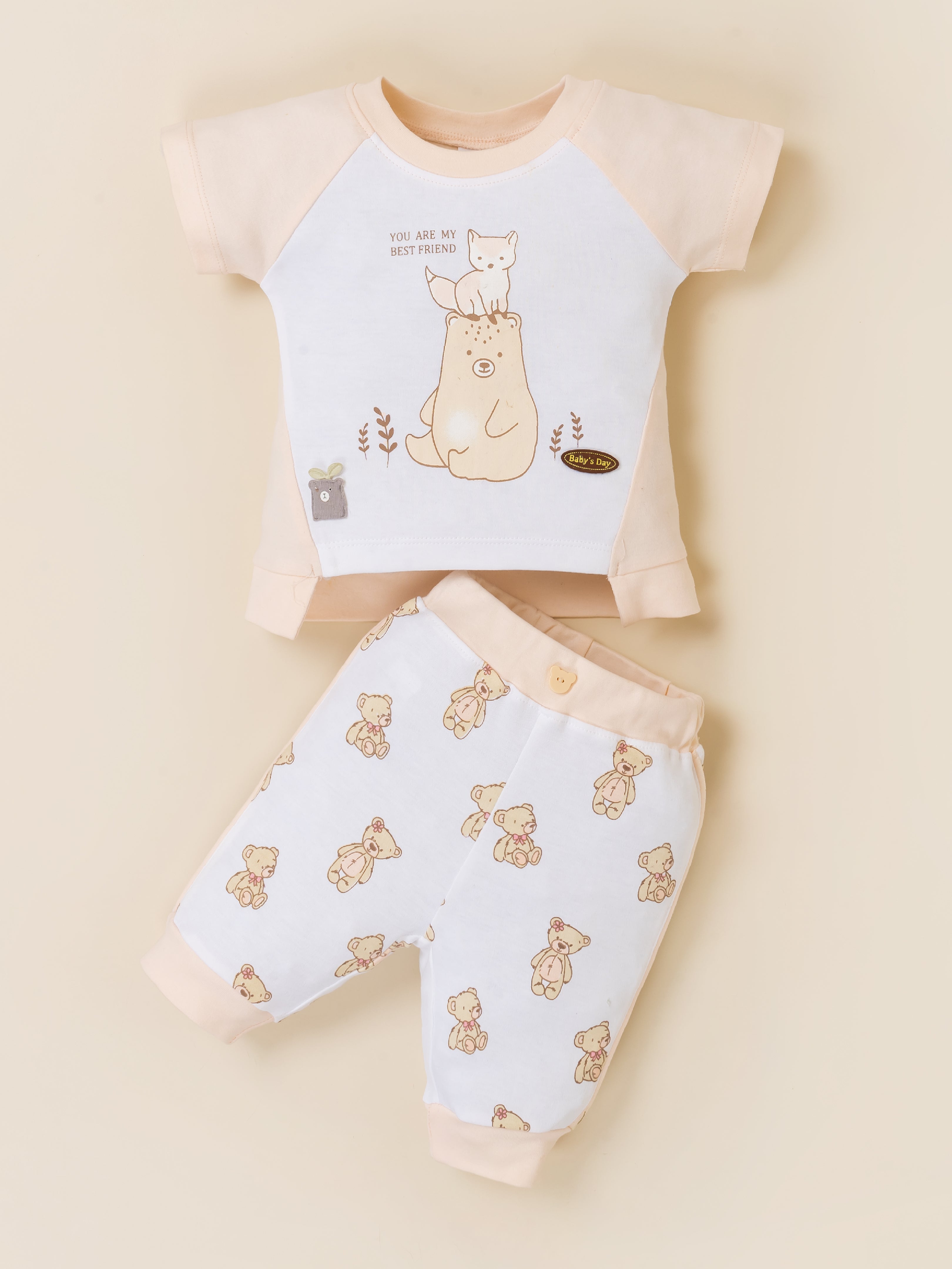 Baby Girl Clothing Set with Top, Shorts & Bodysuit