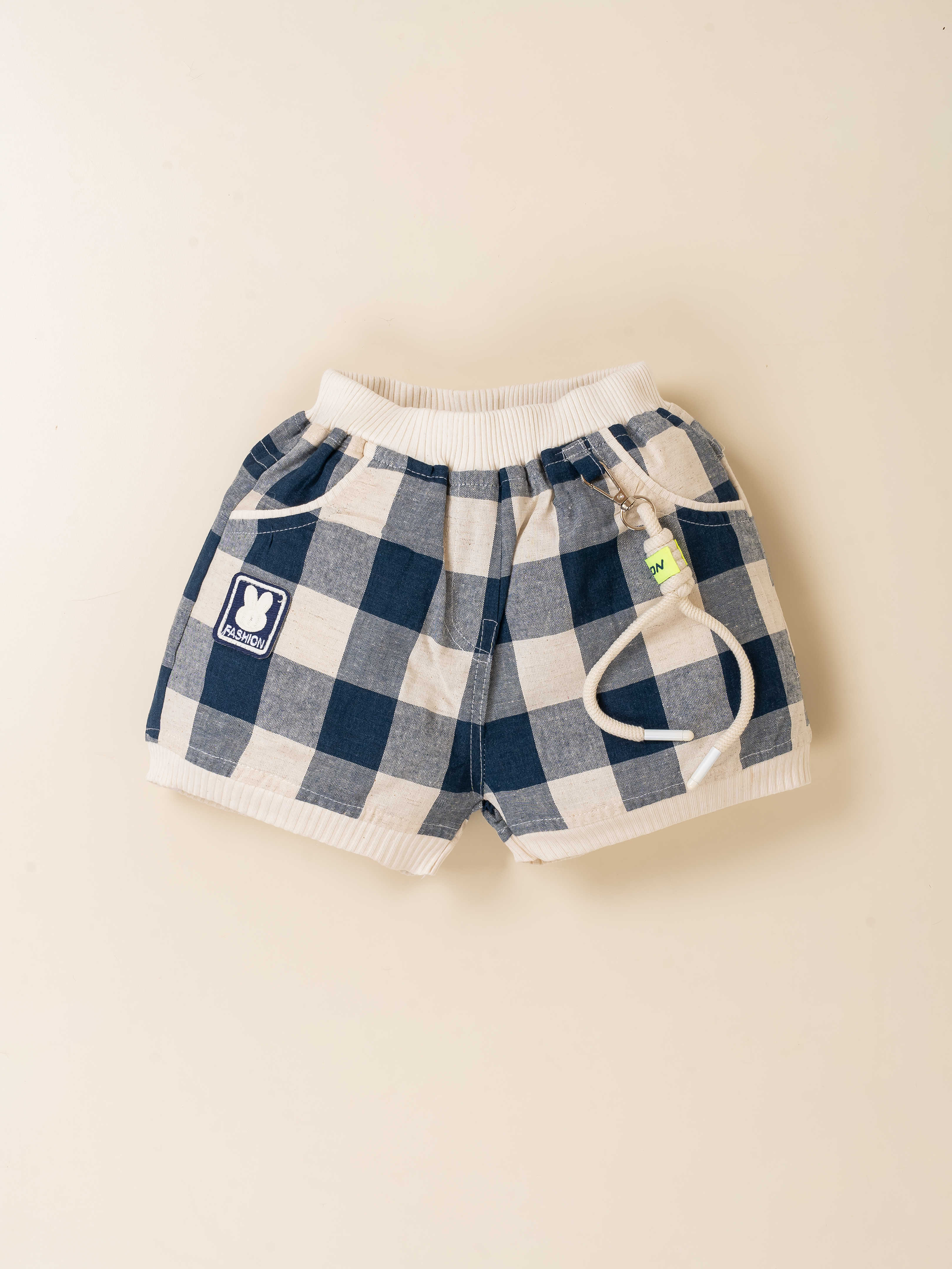 Baby Girl Softtouch Knit Top & Woven Check Shorts 2-Piece Set