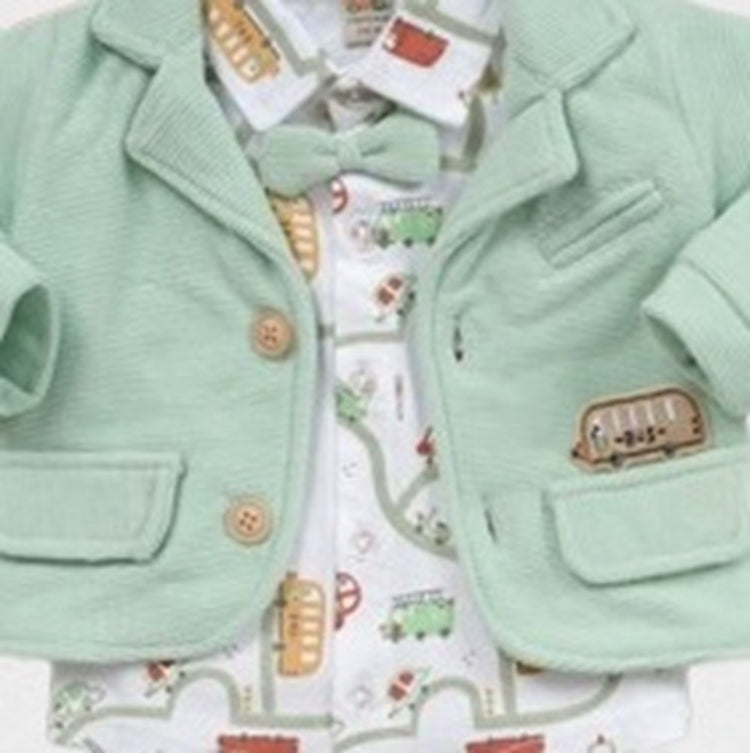 Pompidou Full Sleeves 3 Piece Jacket Set For Baby Boys