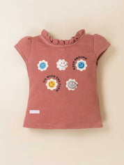 Baby Girl Cord Top & Printed Shorts Set