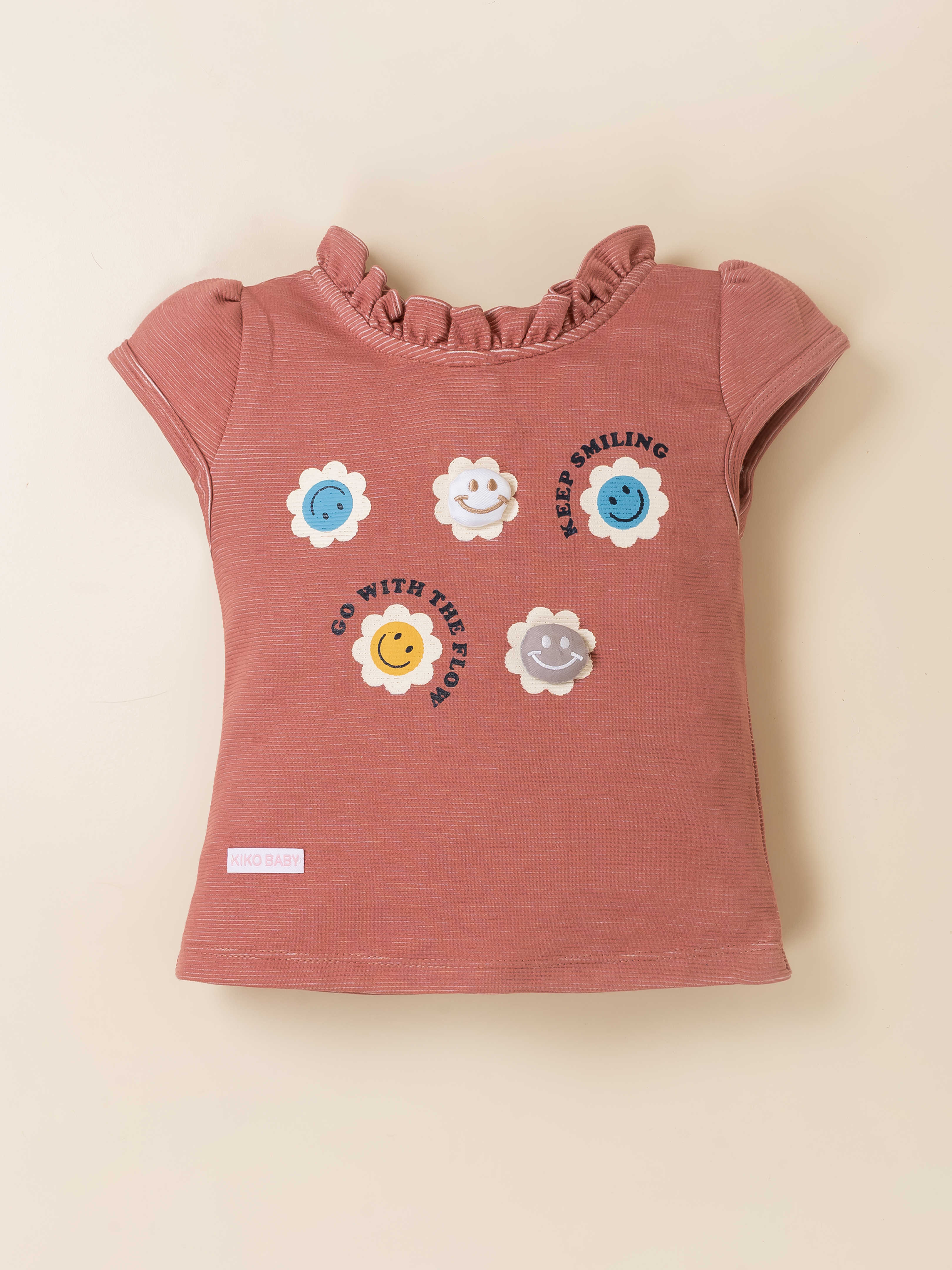 Baby Girl Cord Top & Printed Shorts Set
