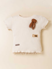 Baby Girl Softtouch Knit Top & Woven Check Shorts 2-Piece Set