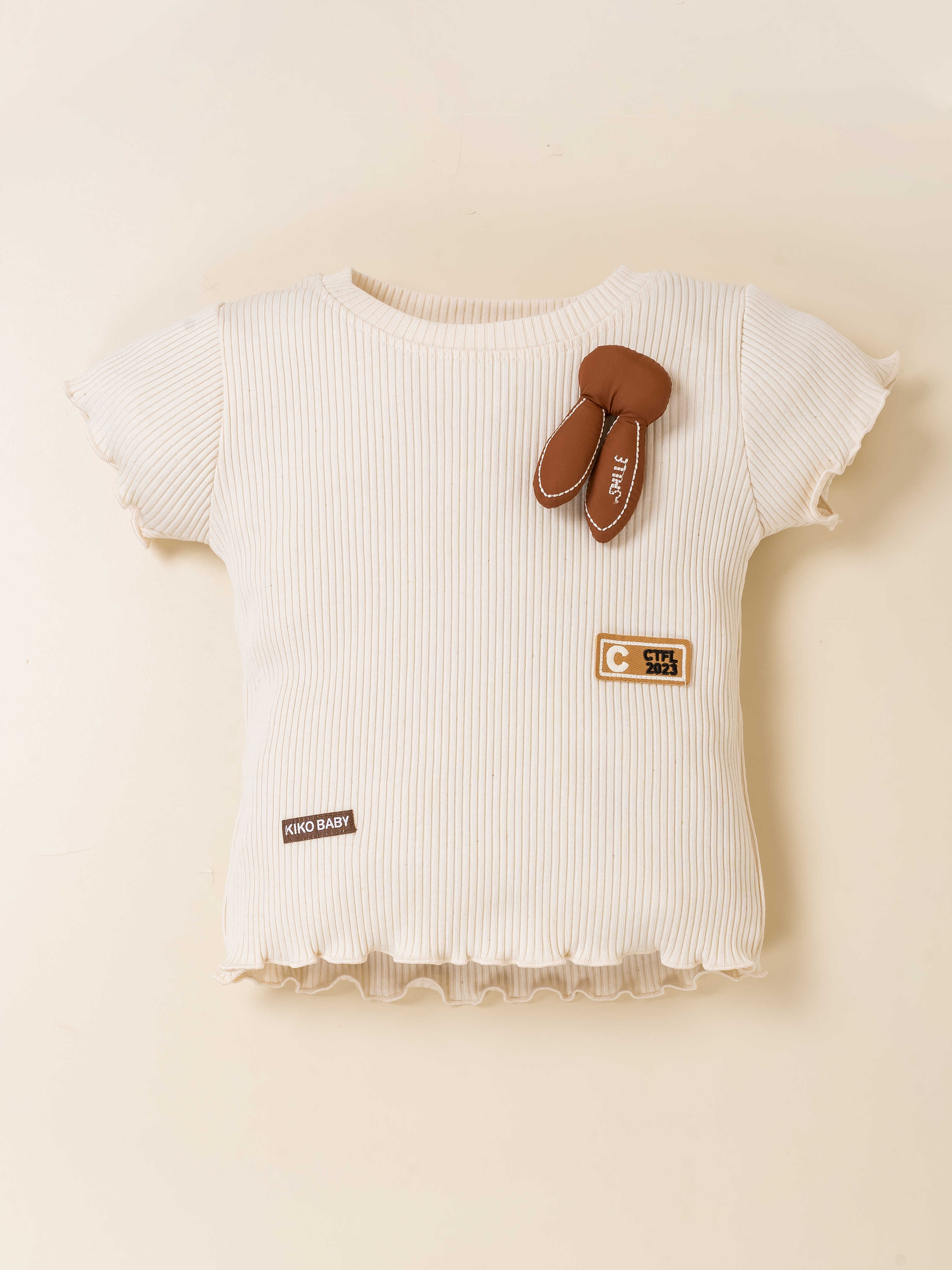 Baby Girl Softtouch Knit Top & Woven Check Shorts 2-Piece Set
