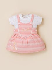 Baby Girls Dungaree Dress Set