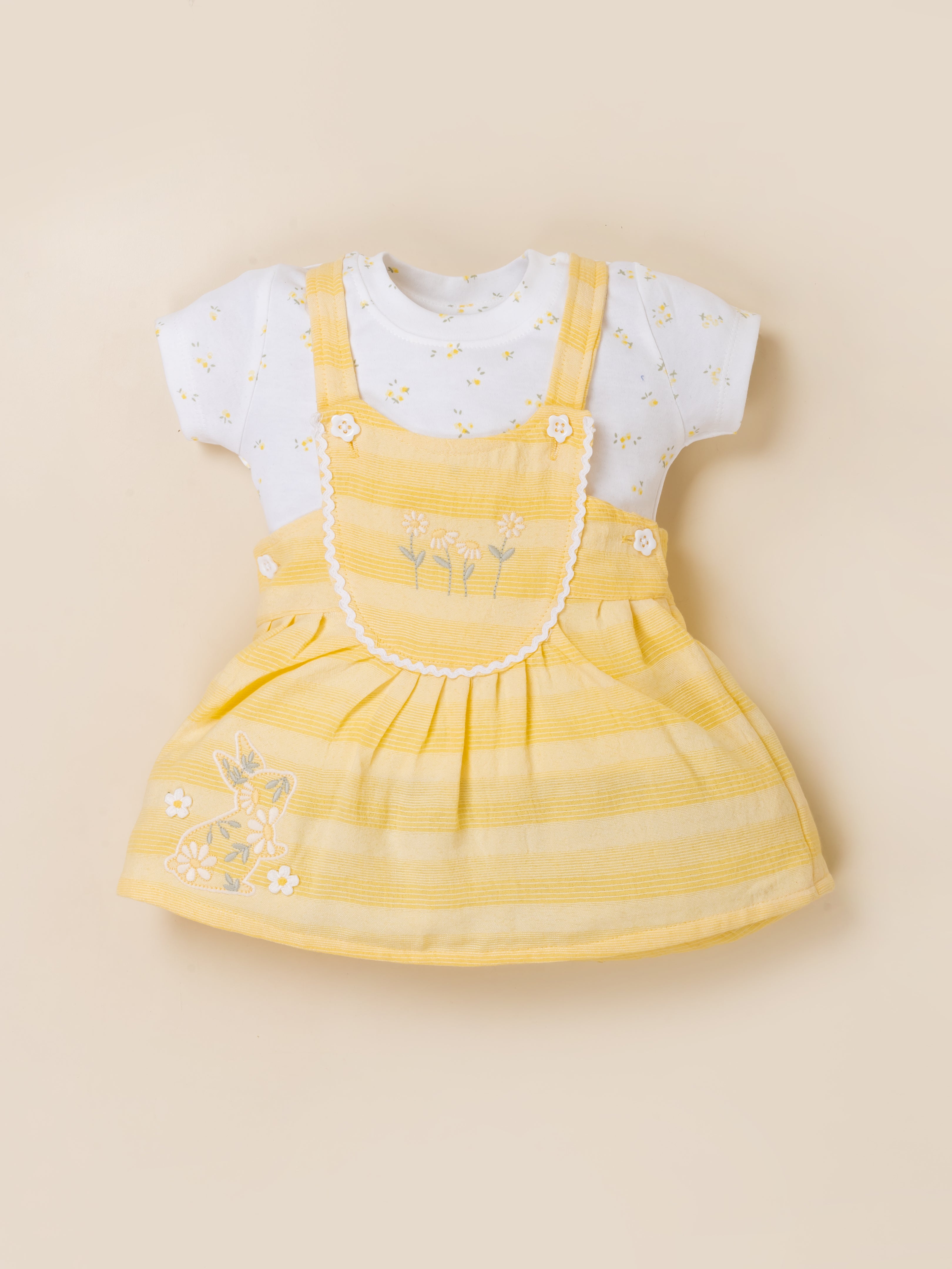 Baby Girls Dungaree Dress Set
