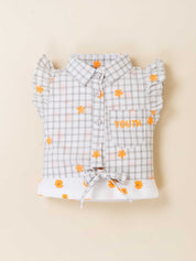 Toddler Girl Top and Skirt Embroidered Check Set