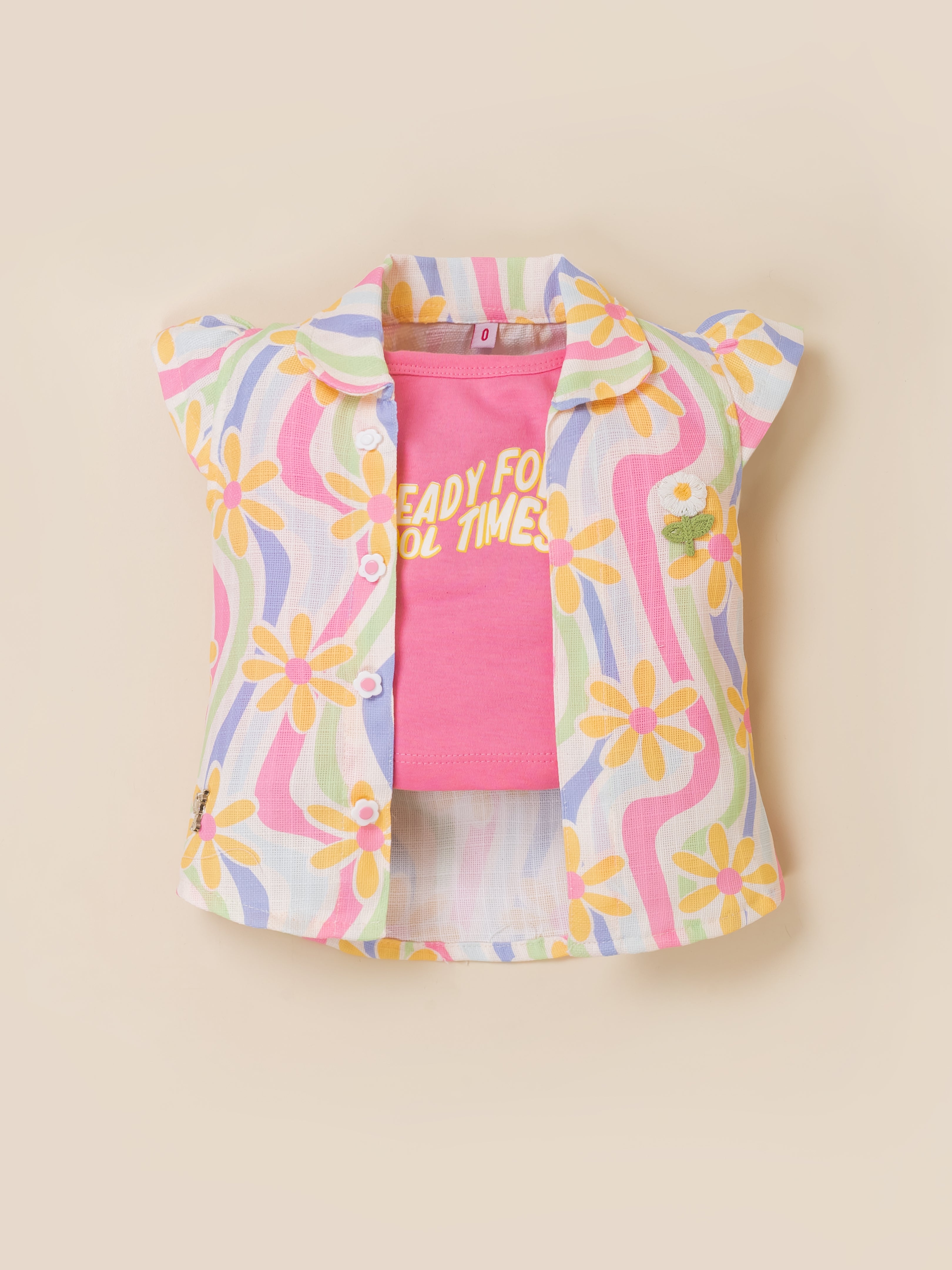 Kids Top, T-Shirt & Skirt 3-Piece Outfit Set