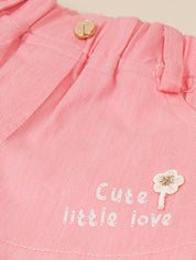 Floral Applique Top & Shorts Set for Girls