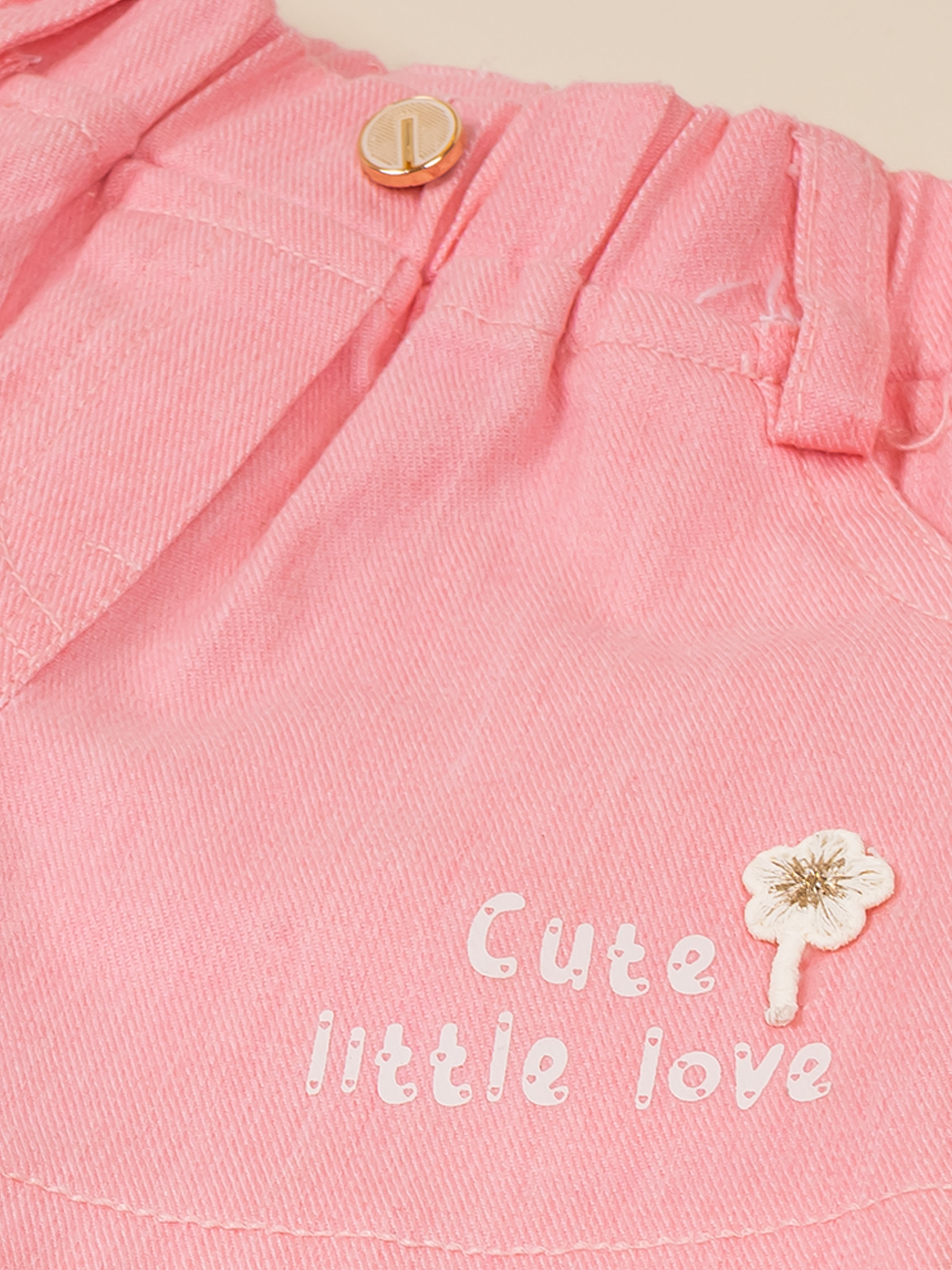 Floral Applique Top & Shorts Set for Girls