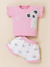 Baby Girl Clothing Set with Top, Shorts & Bodysuit