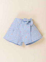 Toddler Girl Top and Skirt Embroidered Check Set