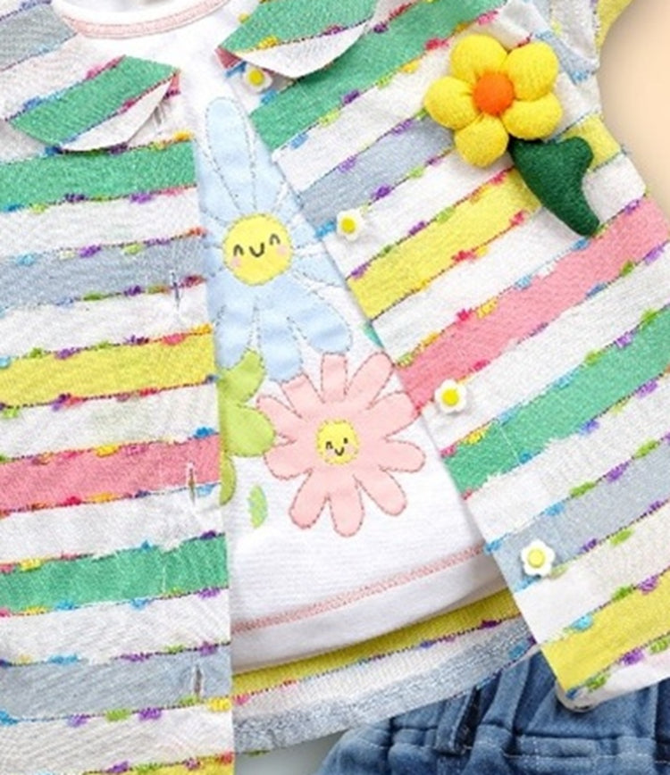 Keti Mini Girls Pure Cotton Collar Shirt With Short