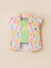 Kids Top, T-Shirt & Skirt 3-Piece Outfit Set