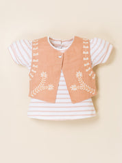 Keti Mini Girls Top, Shorts & Shrug Clothing Set
