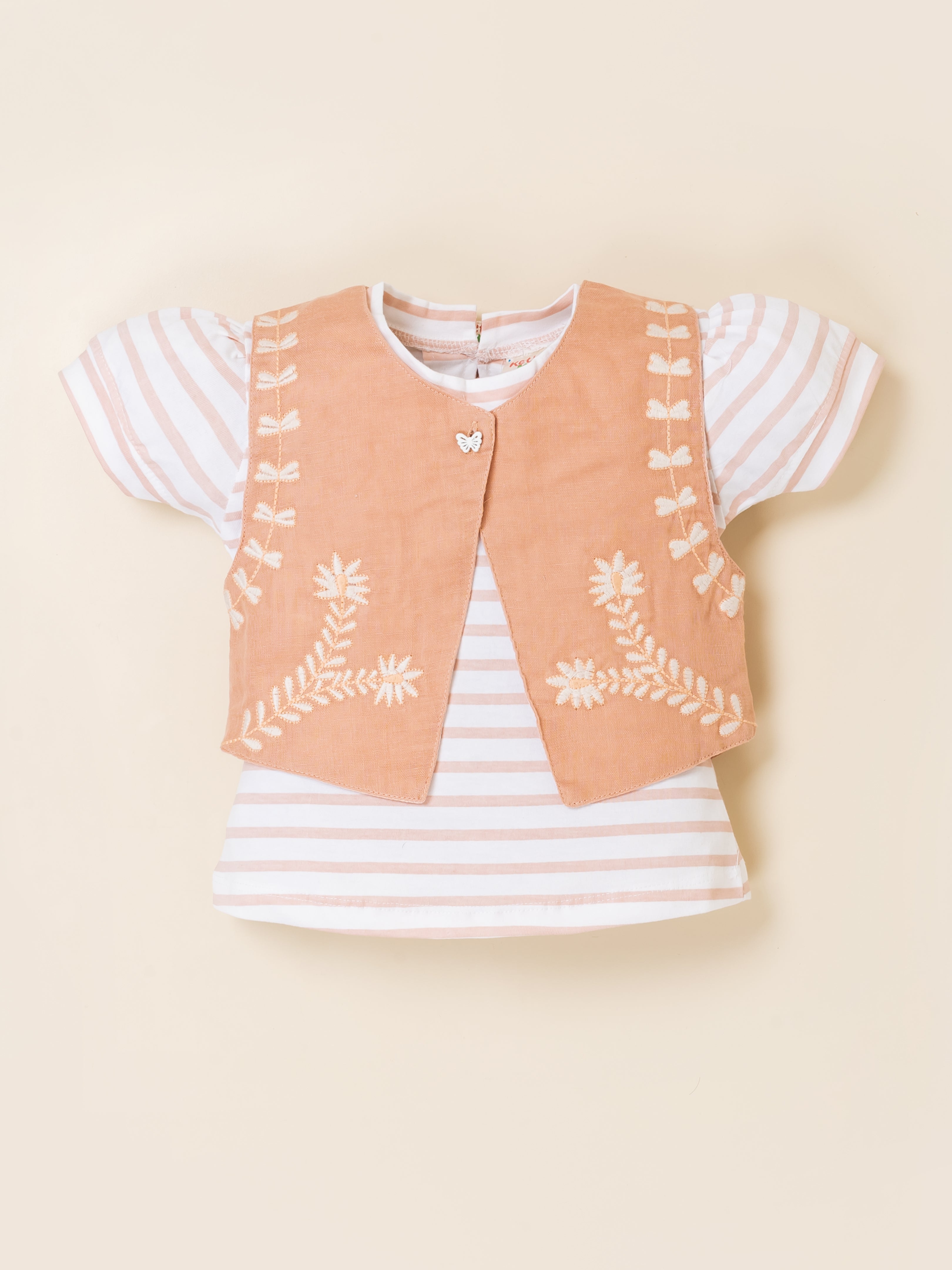 Keti Mini Girls Top, Shorts & Shrug Clothing Set