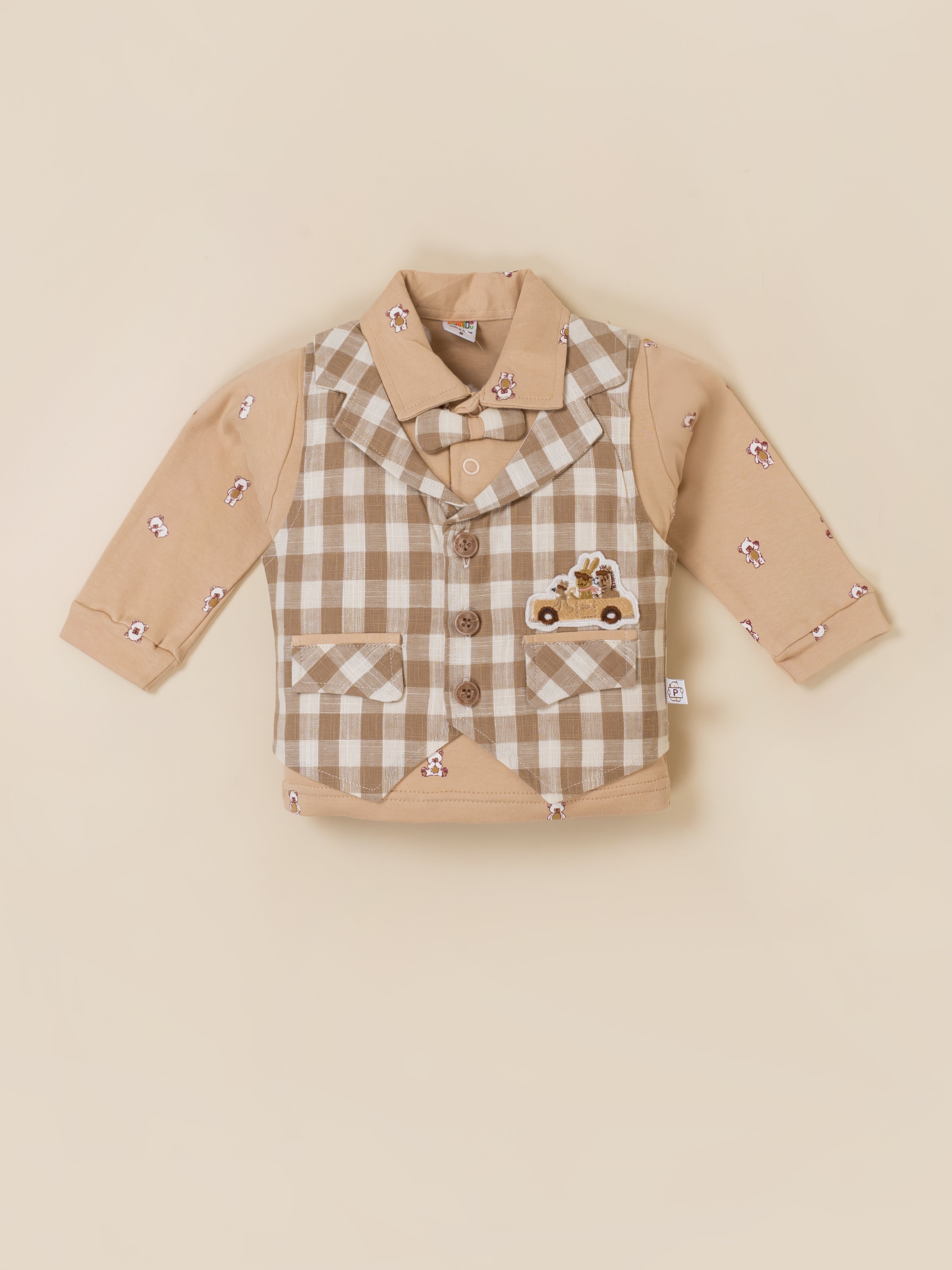Baby Boys 3-Piece Checked Party Suit