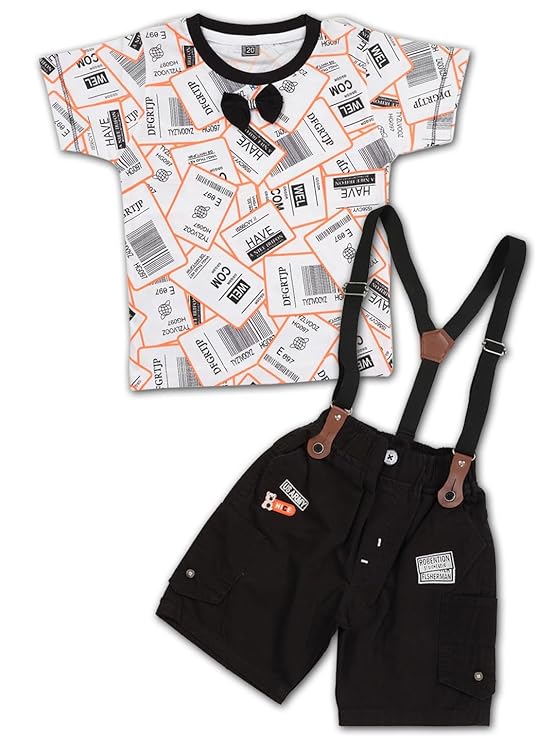 Junior Boss Kids Boys Cotton Round Neck Clothing Set