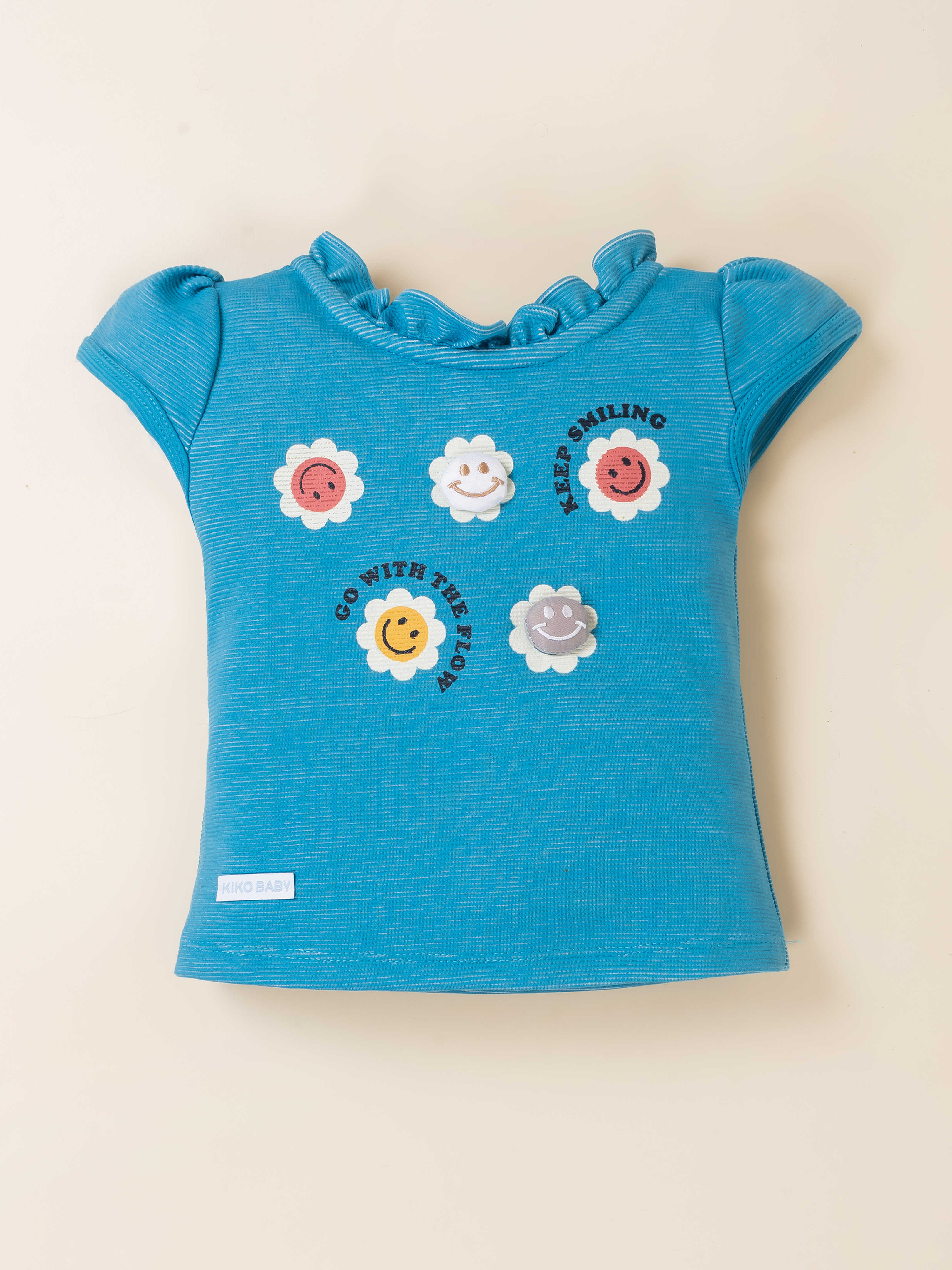 Baby Girl Cord Top & Printed Shorts Set
