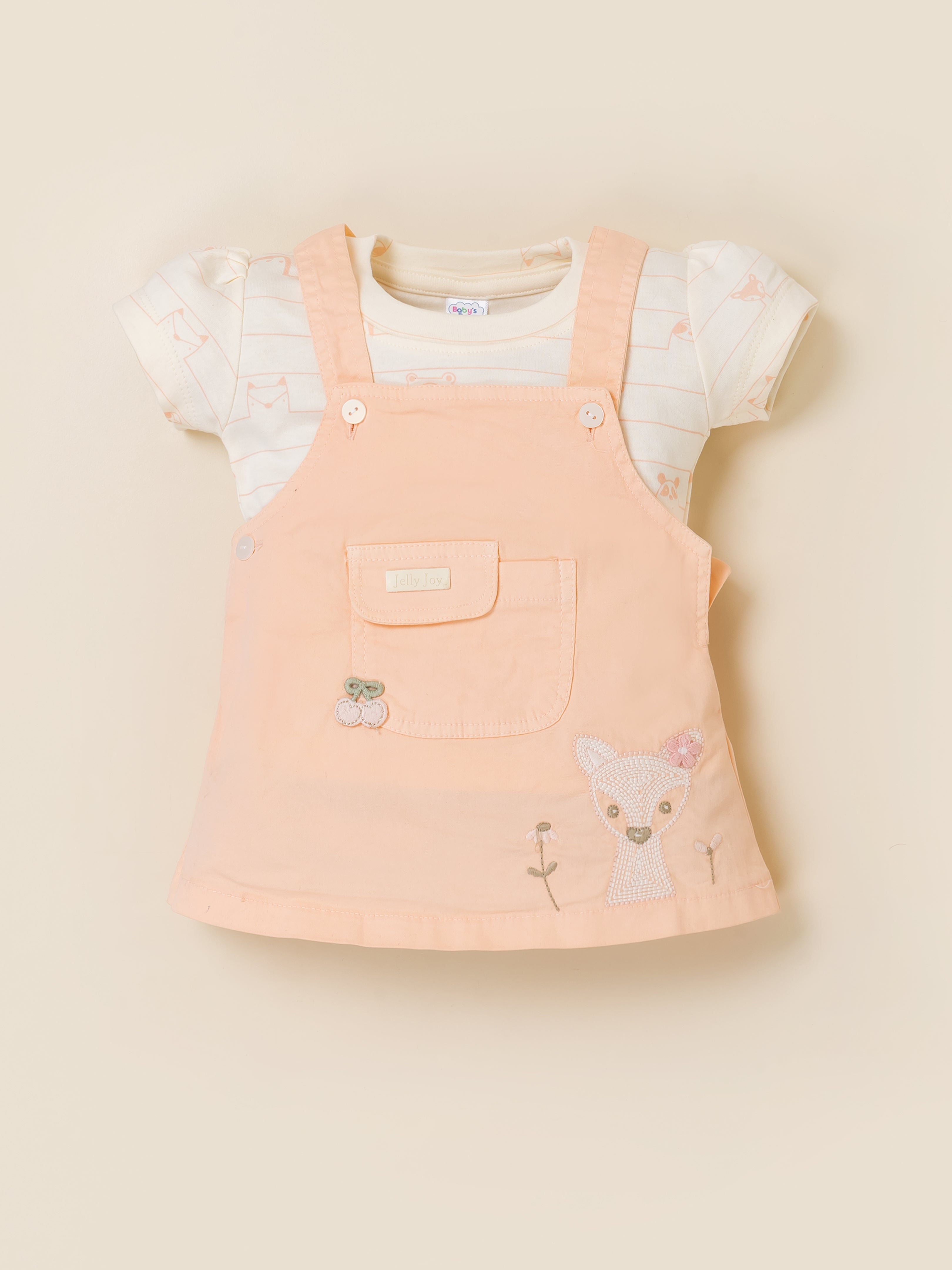 Baby Girls Dungaree Dress Set