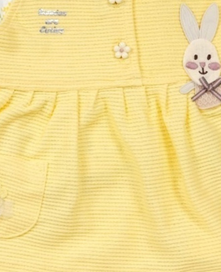 Baby's Day Infant Girls Printed Cotton Dungaree With Top & Brief